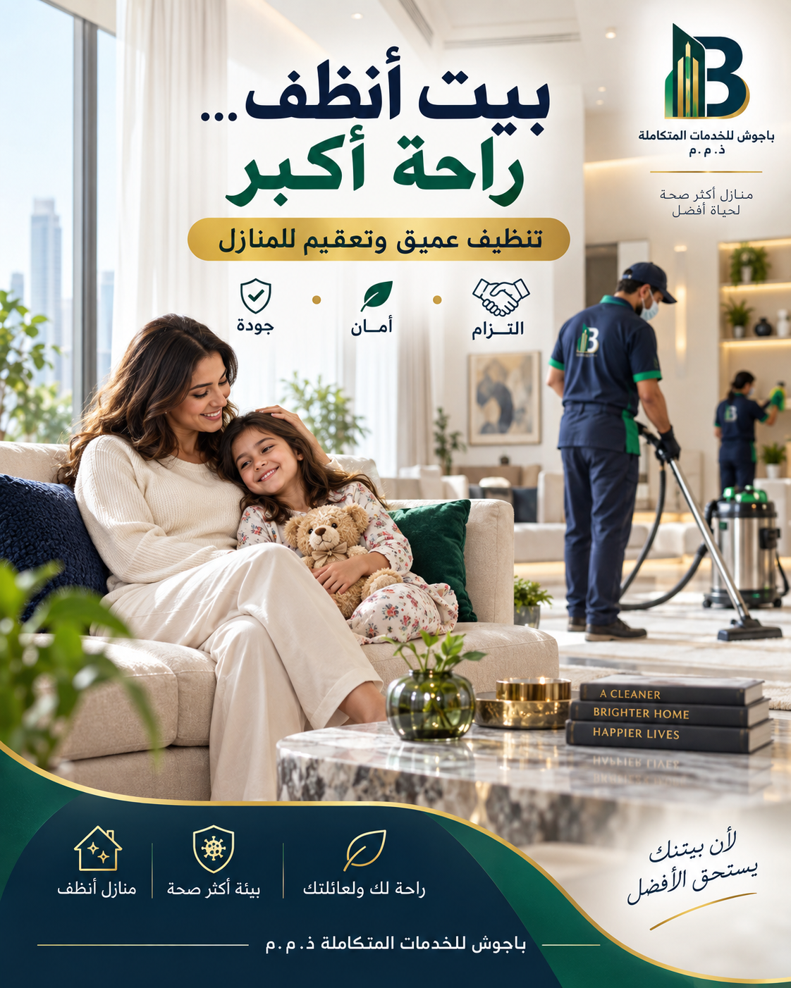 إعلان تنظيف وتعقيم المنازل